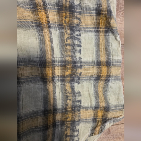 Harley-Davidson ($85) Women’s Plaid Button Up Shirt Western Moto Yellow Gray - Picture 6 of 8